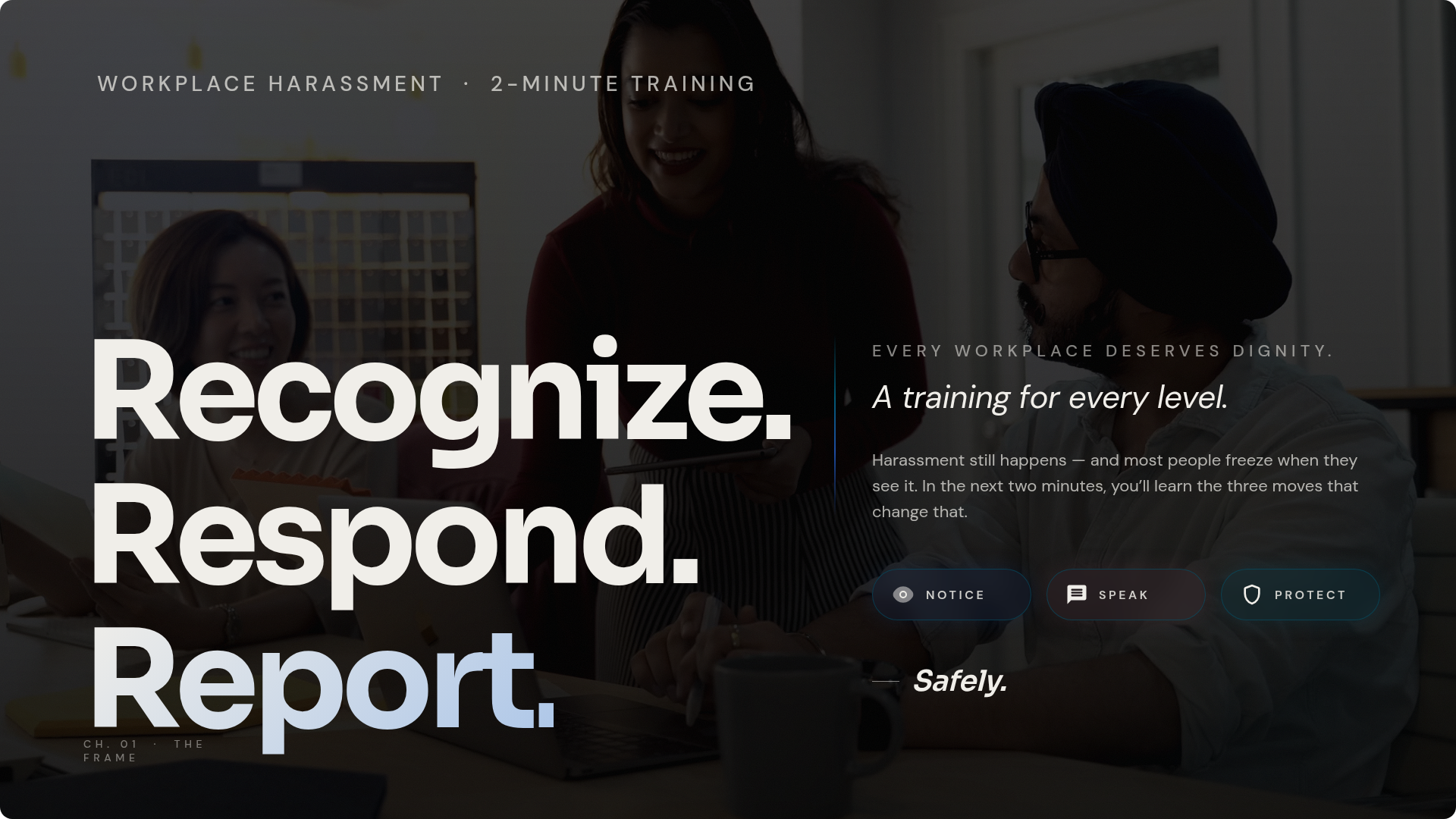 Workplace Harassment: Recognize, Respond, Report